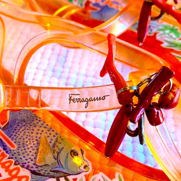 Salvatore Ferragamo Soft Jelly Coral Sandals - Picture 3 of 16